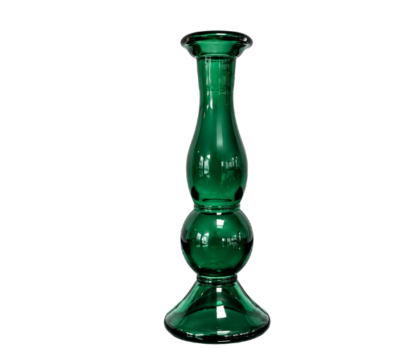 Sfeșnic din sticlă reciclată CRYSTAL H22cm pentru lumânări subțiri decor masă nuntă HoReCa